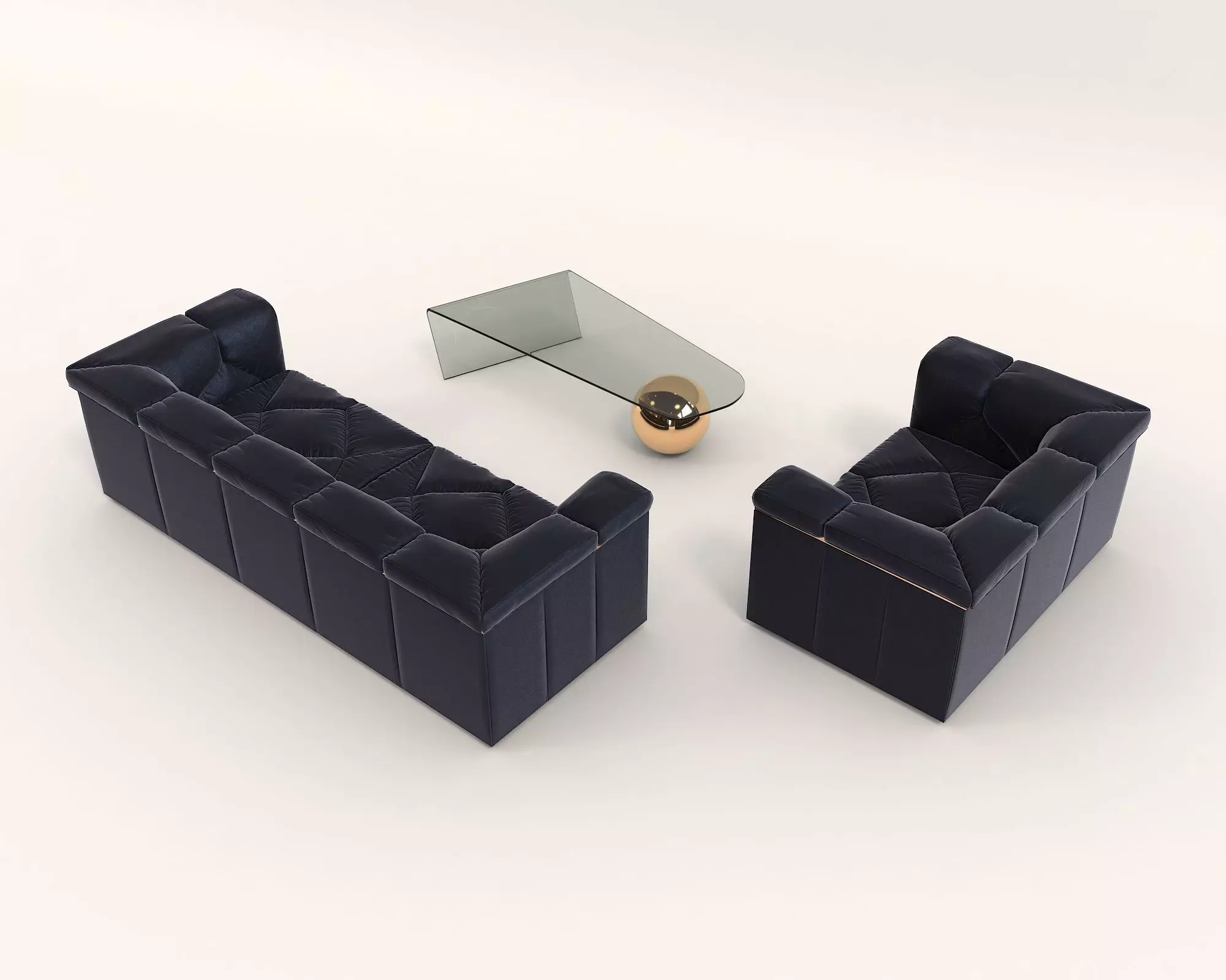 Luxury Sofa and Armchair 3D model_2