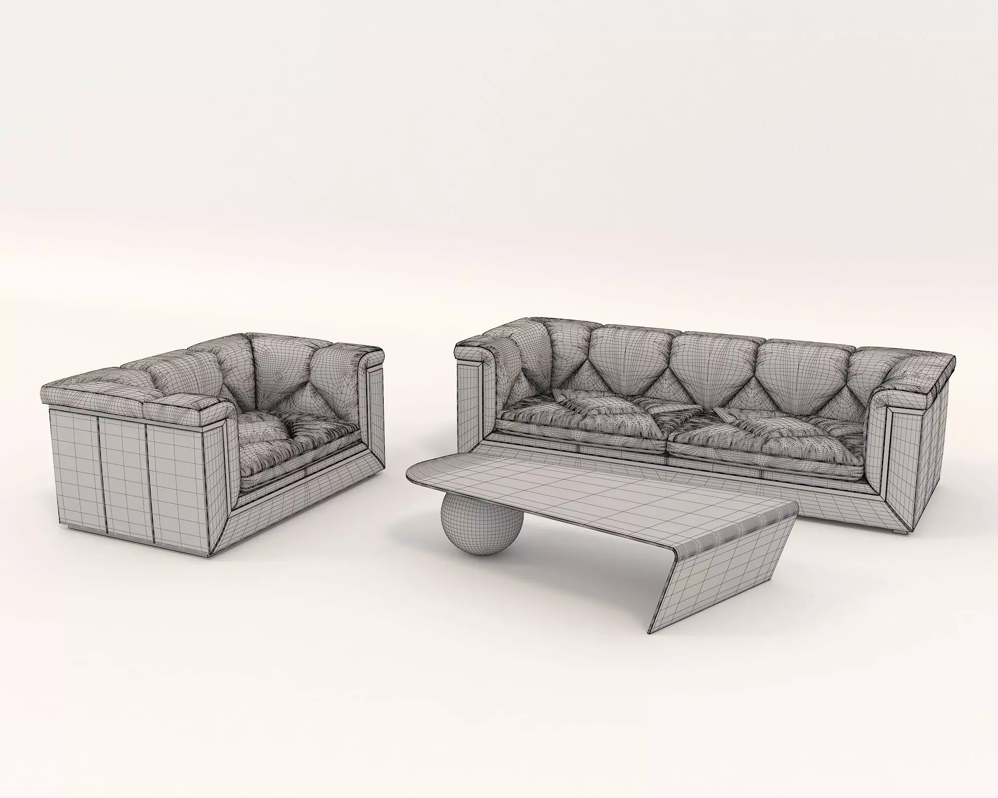 Luxury Sofa and Armchair 3D model_9