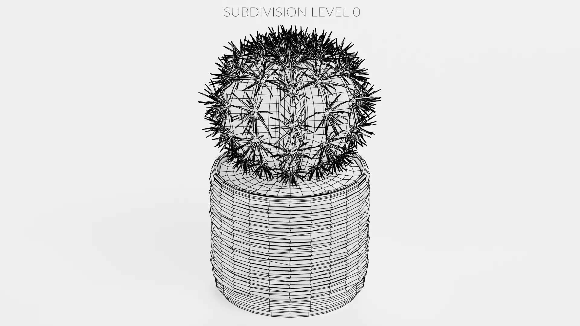 -Cactuses in Pots- Low-poly 3D model_14