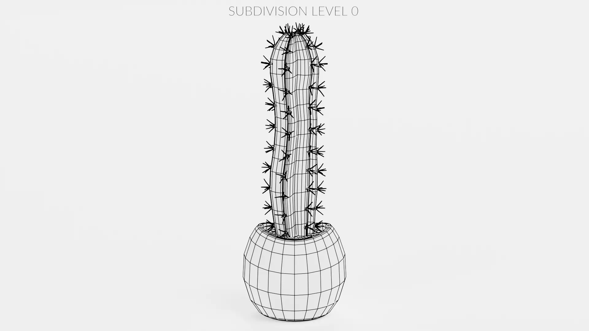 -Cactuses in Pots- Low-poly 3D model_26