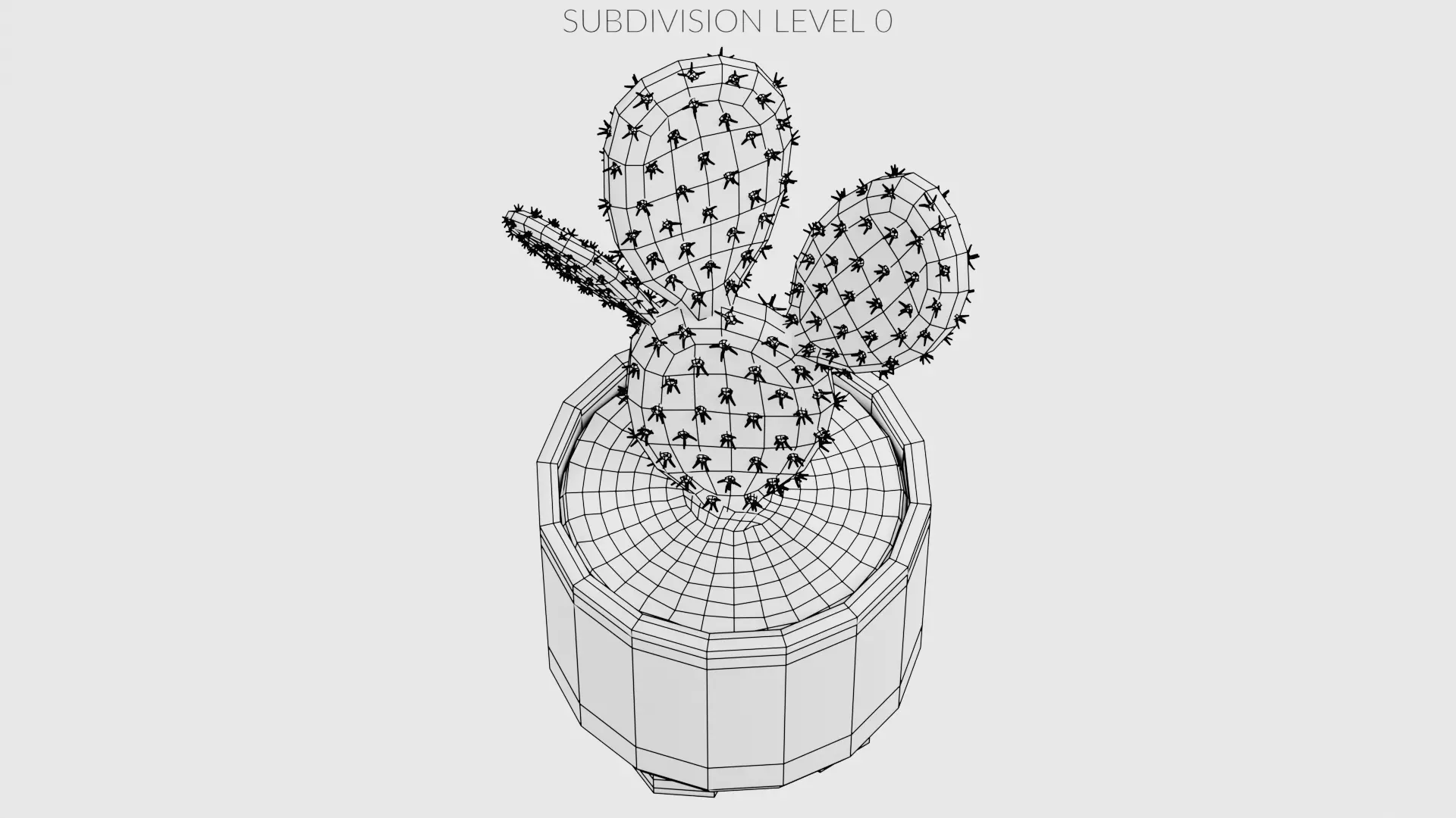 -Cactuses in Pots- Low-poly 3D model_20