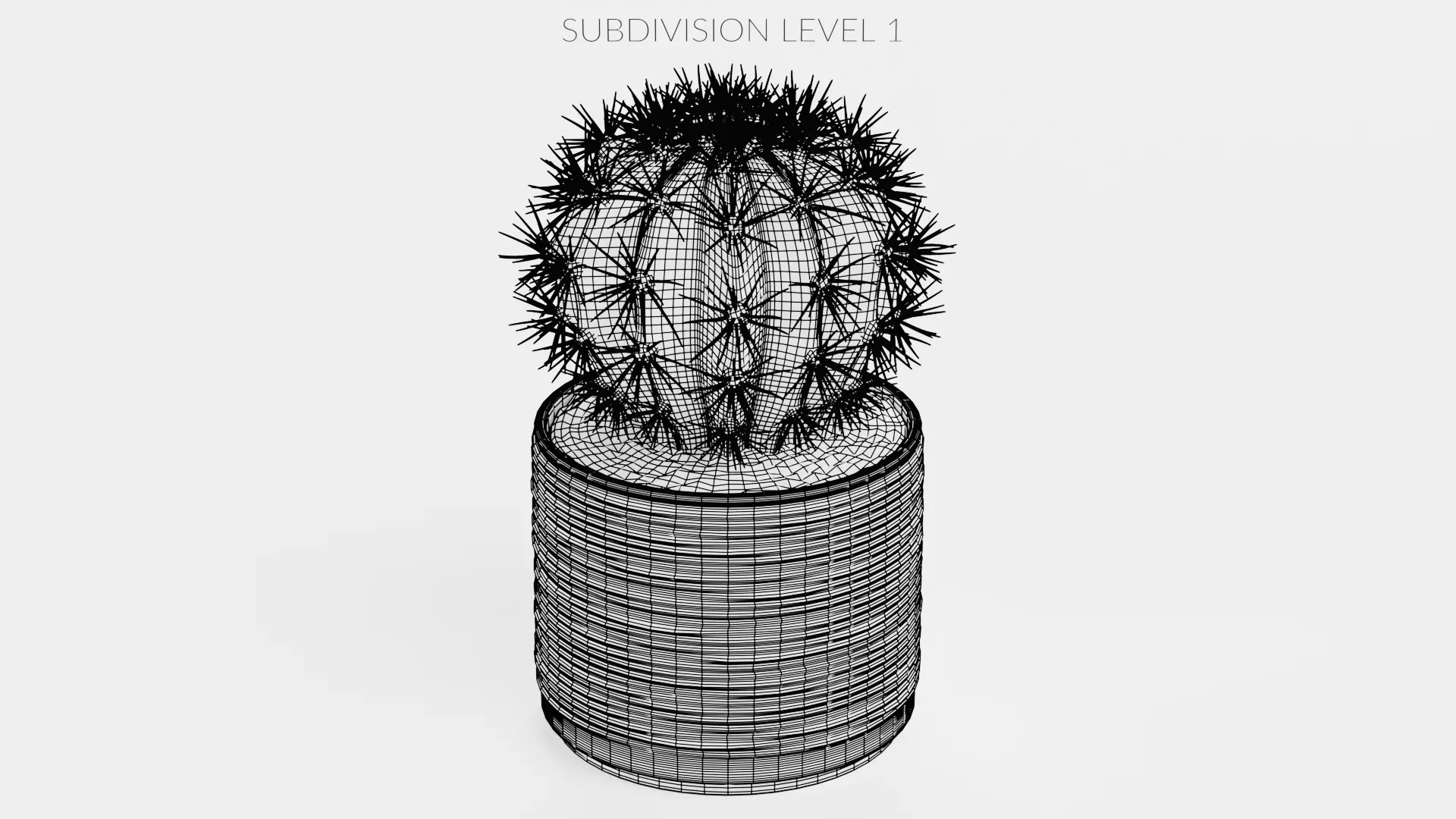 -Cactuses in Pots- Low-poly 3D model_15