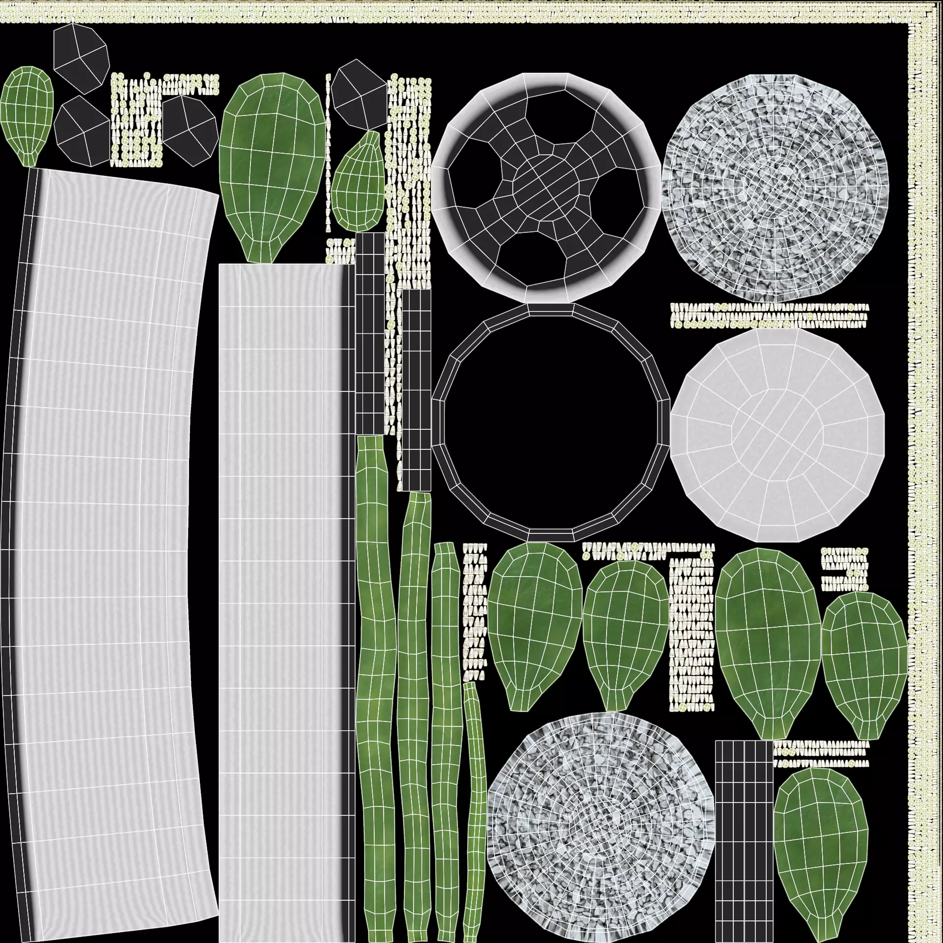 -Cactuses in Pots- Low-poly 3D model_13