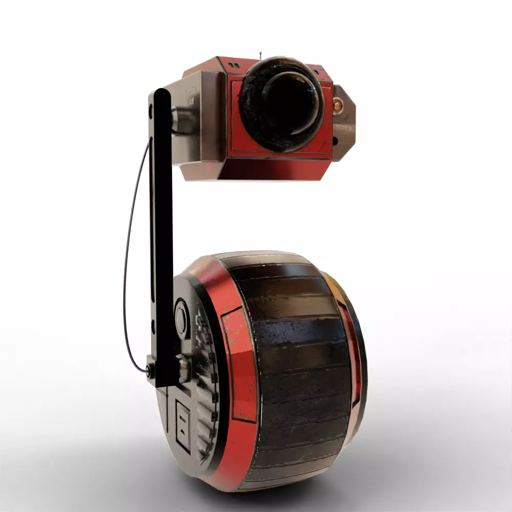 Droid V1 Wheeler Robot 3D model_4