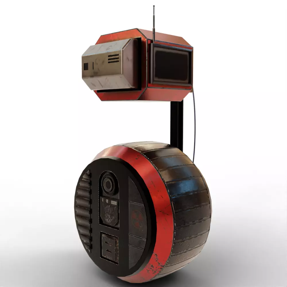Droid V1 Wheeler Robot 3D model_9