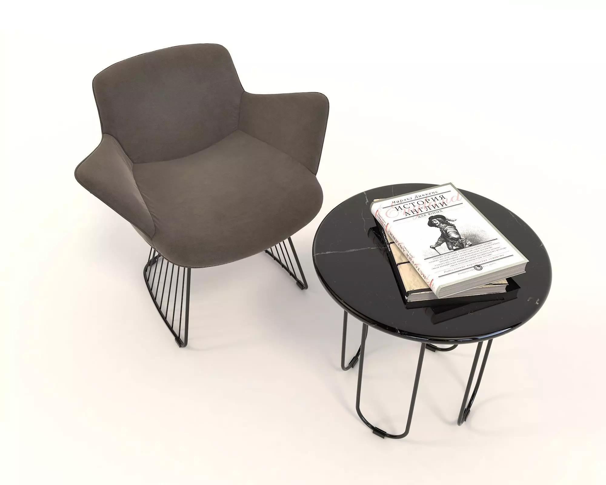 Modern Table and Chair Set 7 3D model_1