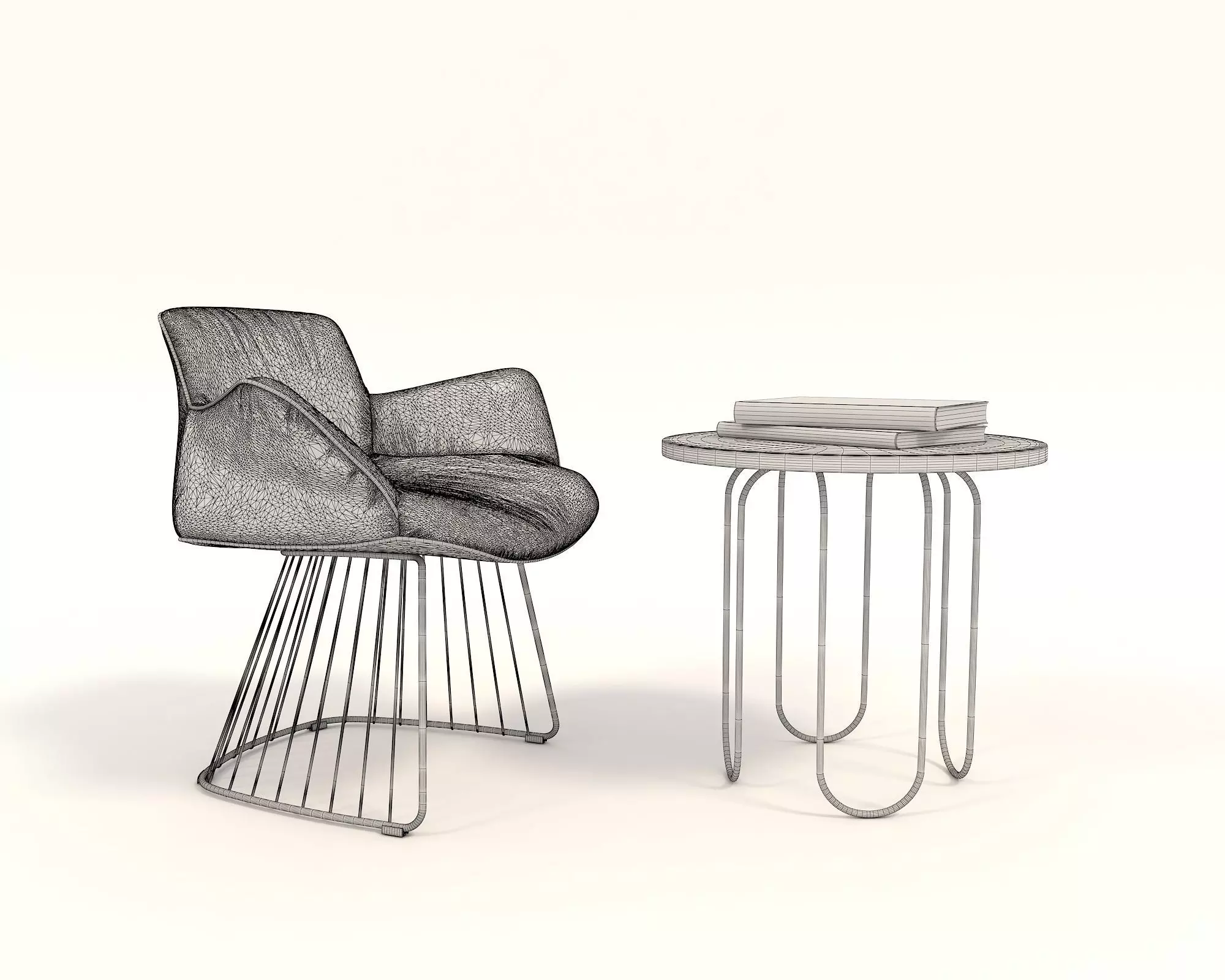 Modern Table and Chair Set 7 3D model_10
