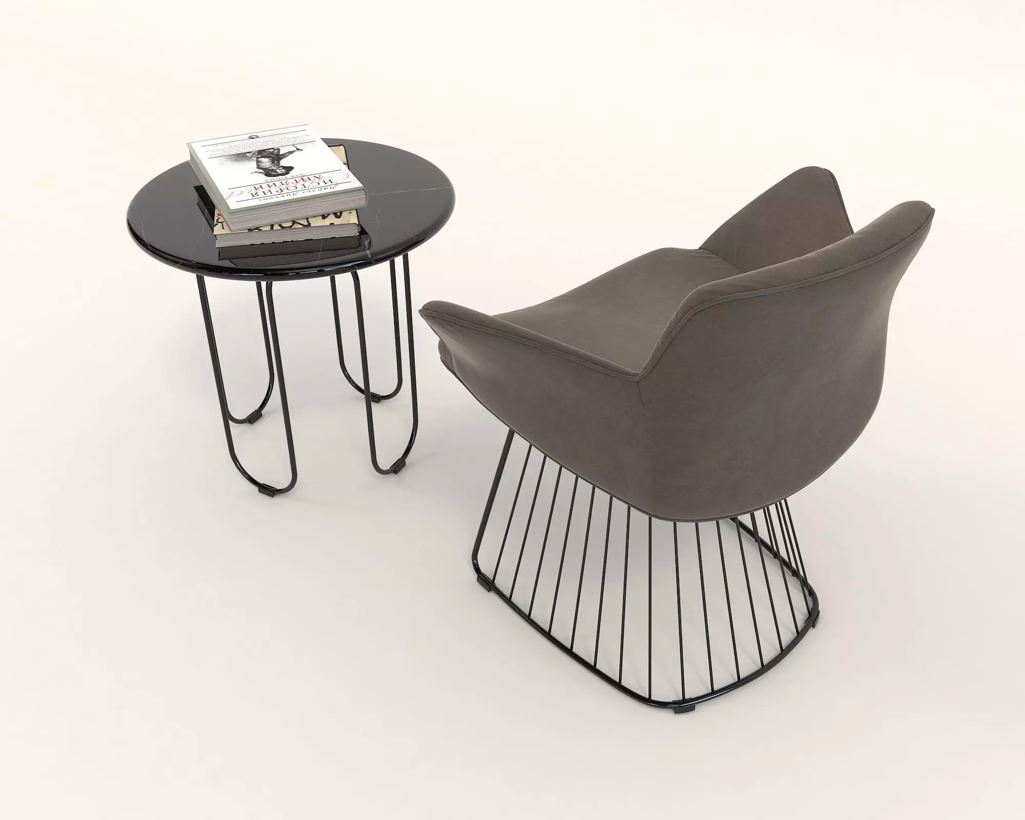 Modern Table and Chair Set 7 3D model_5