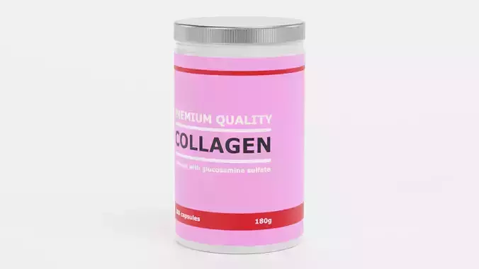 Collagen - Product Concept Packaging Low-poly 3D model 6