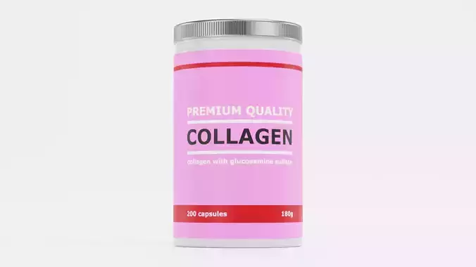 Collagen - Product Concept Packaging Low-poly 3D model 3