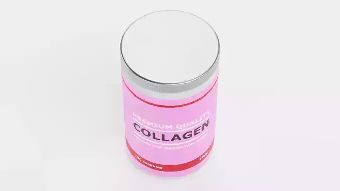 Collagen - Product Concept Packaging Low-poly 3D model 2