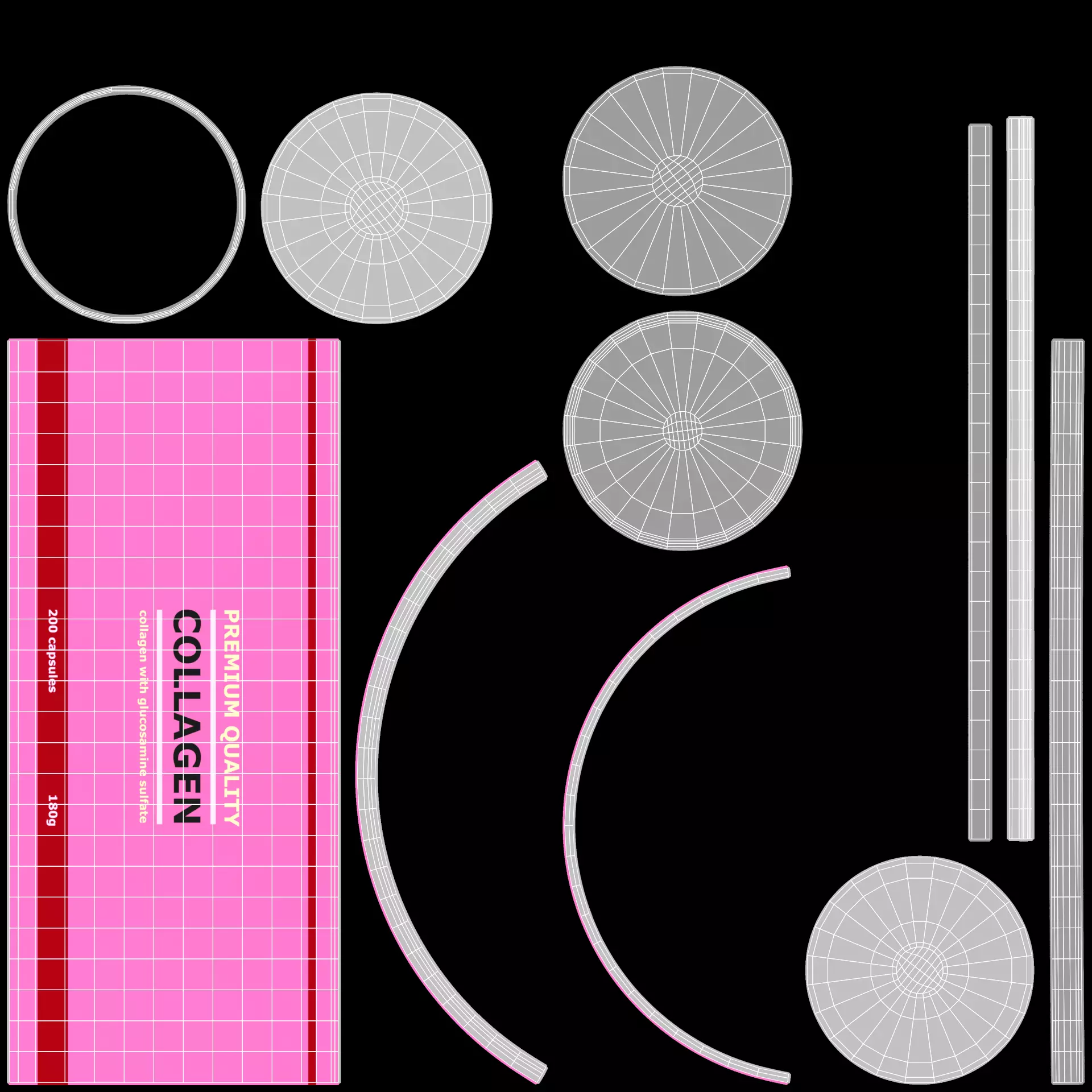 Collagen - Product Concept Packaging Low-poly 3D model_6