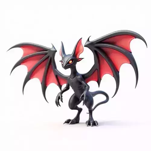 Umbrawing Shadow Bat Wyvern Creature 3D Model Dark Fantasy 