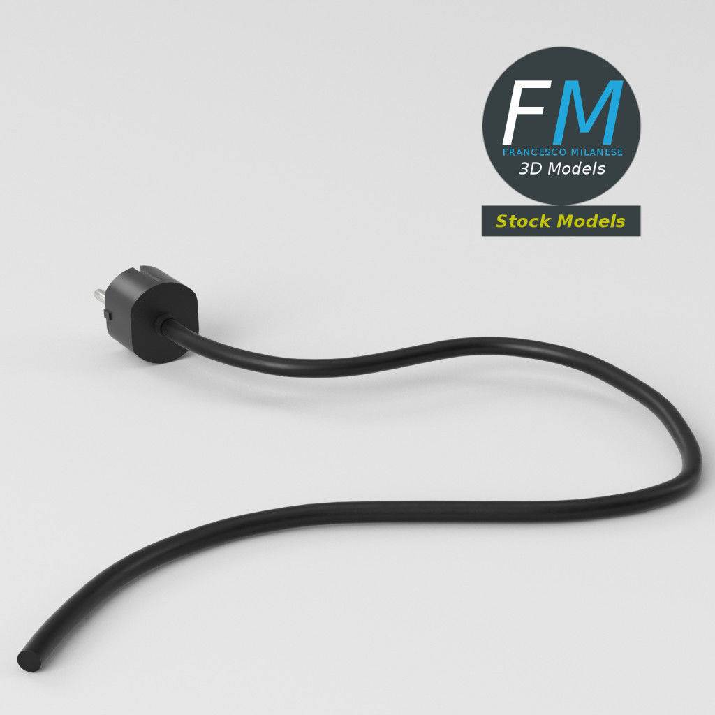 Schuko power plug 1 3D model_5