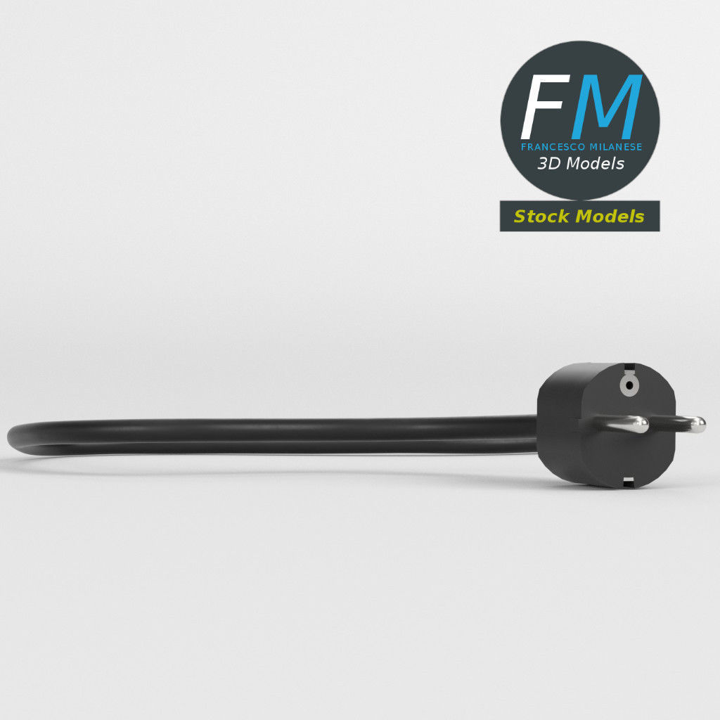 Schuko power plug 1 3D model_3
