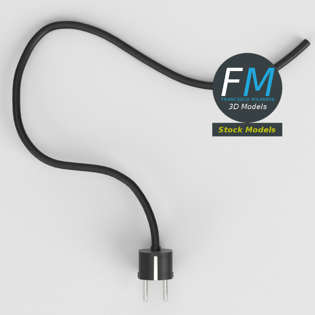 Schuko power plug 1 3D model_6