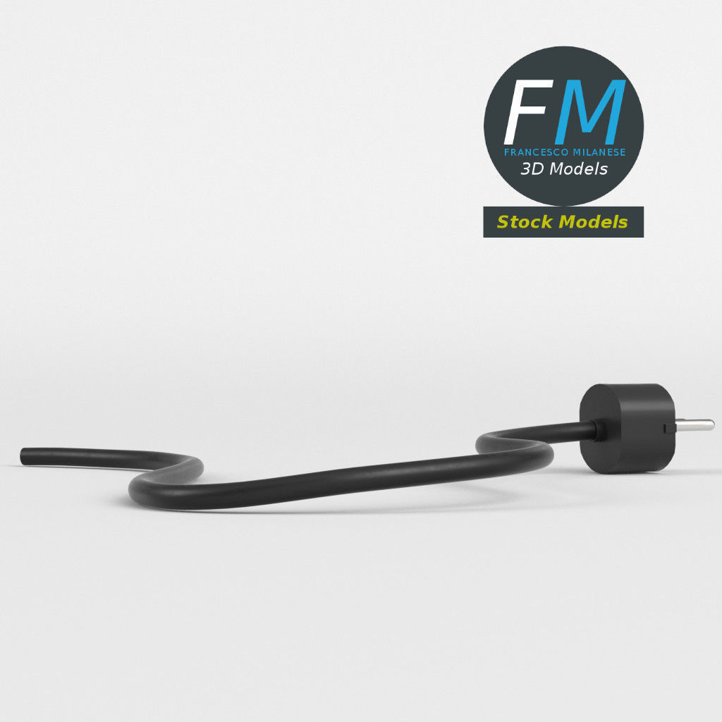 Schuko power plug 1 3D model_4