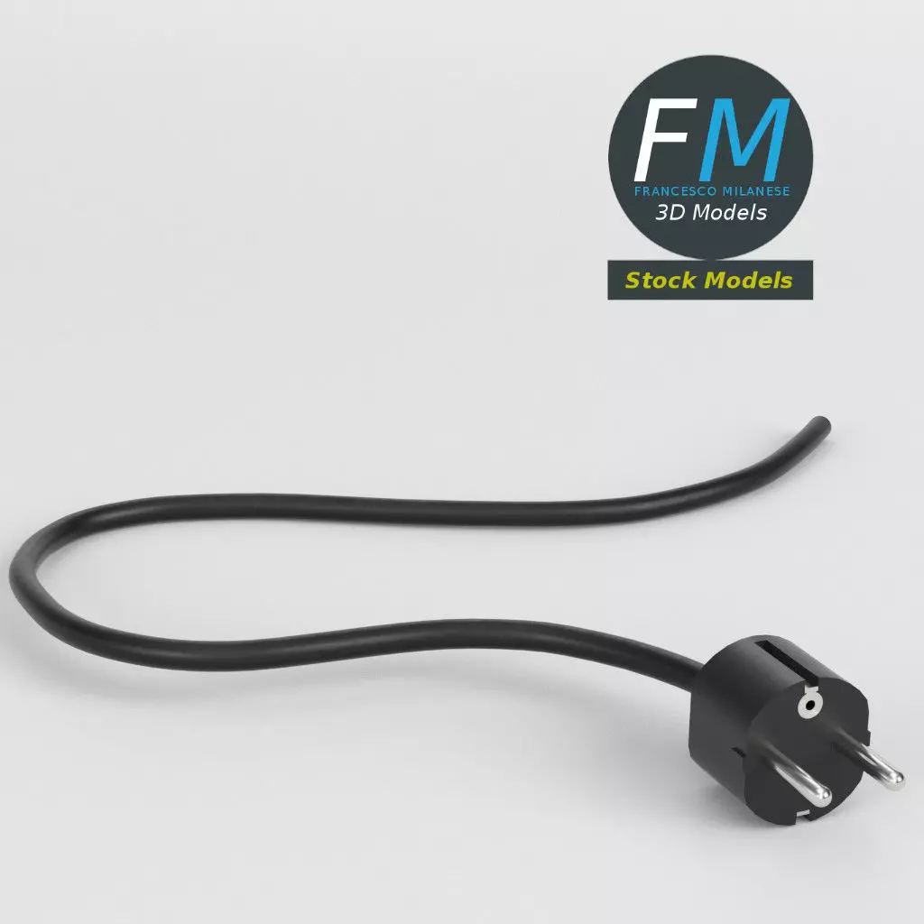 Schuko power plug 1 3D model_0