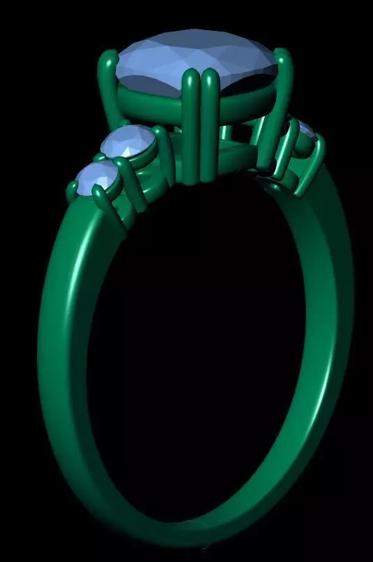 Square Cushion Engagement Ring 3D print model_15
