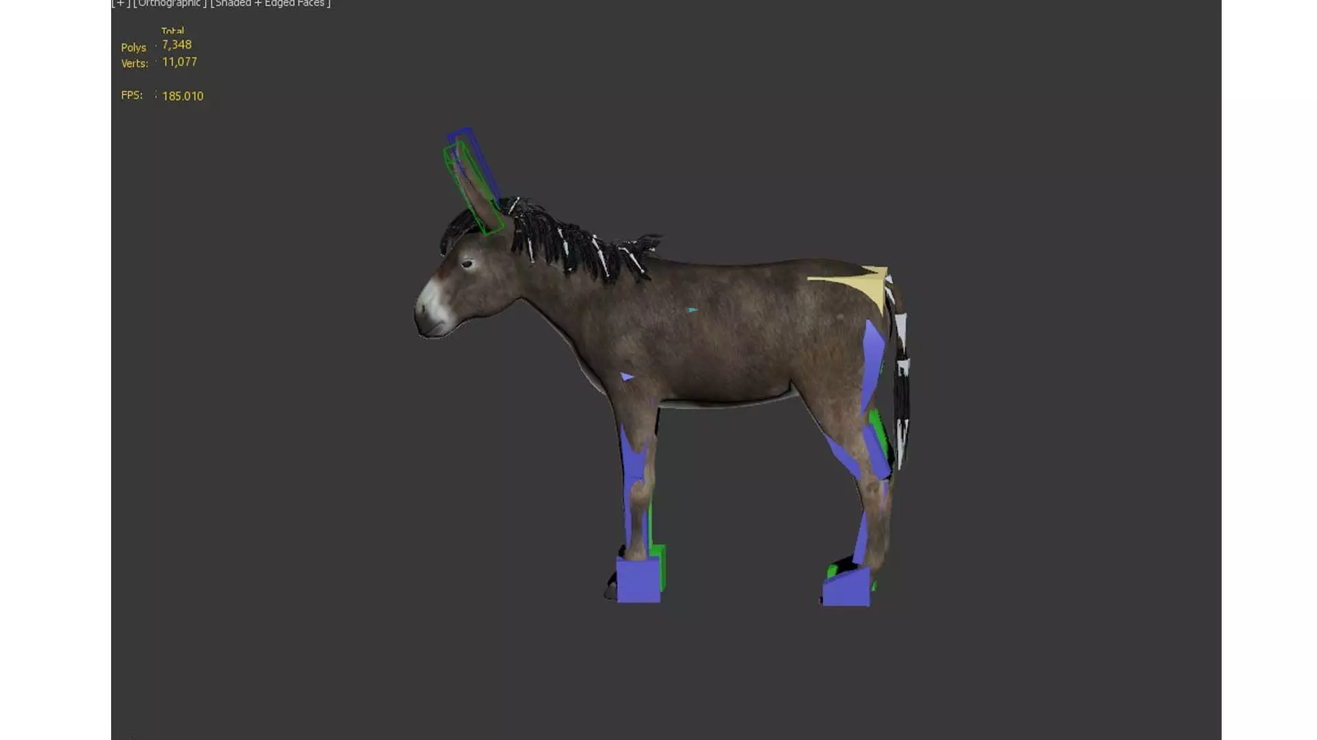 donkey Low-poly 3D model_11