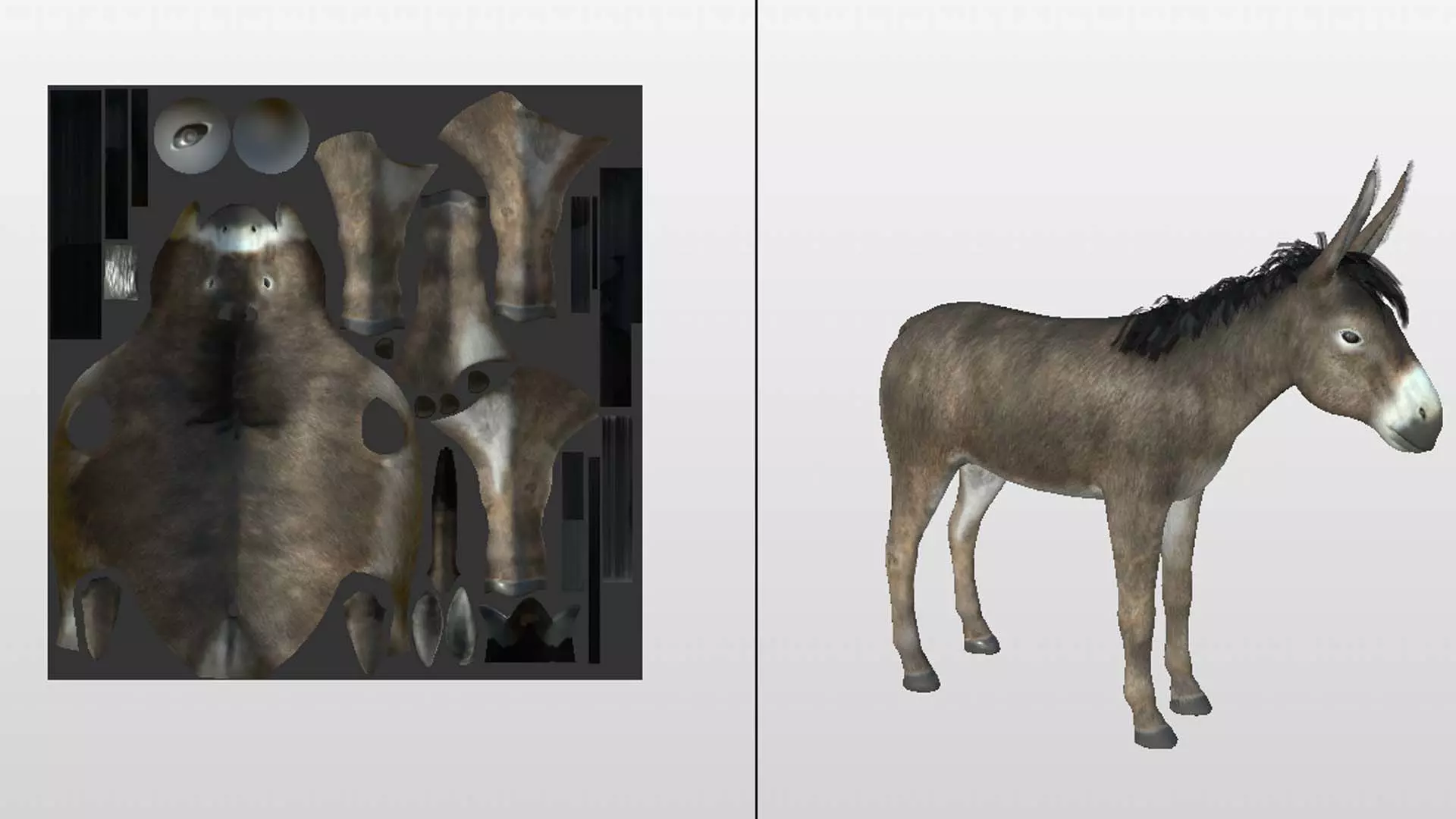 donkey Low-poly 3D model_12