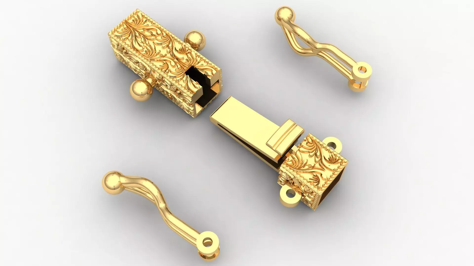 Bracelet clasp lock 3D print model