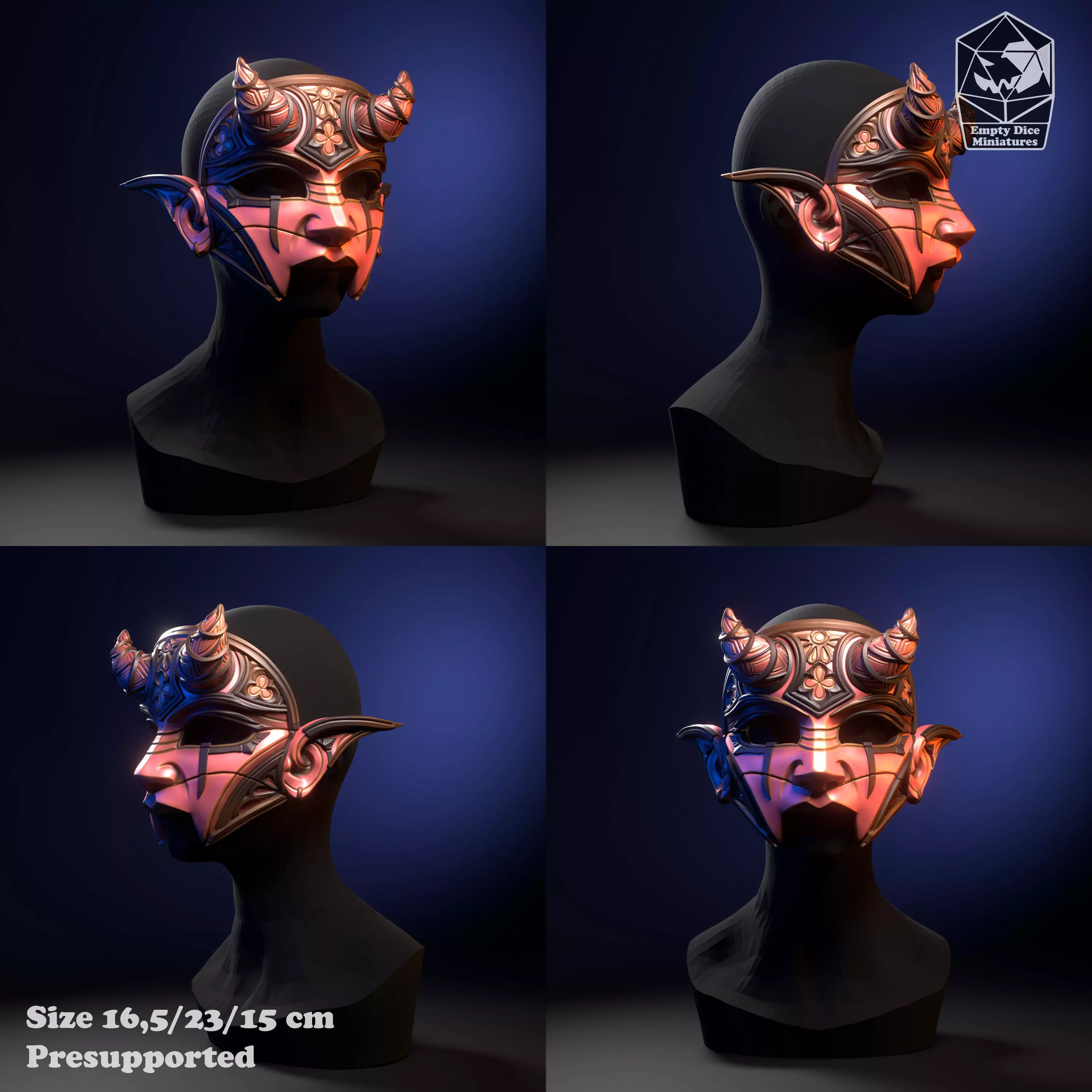 Tieflings masks 3D print model_1