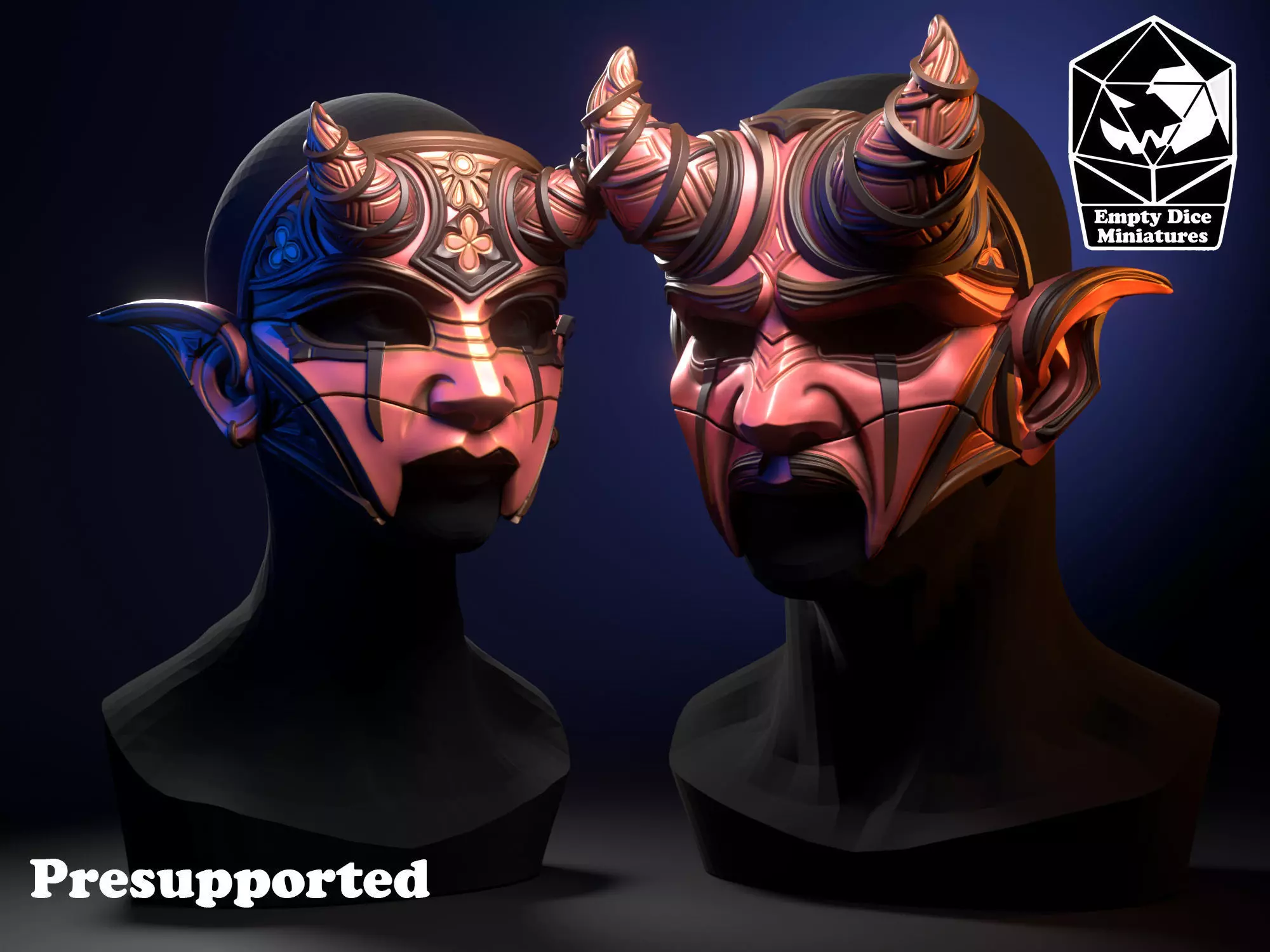 Tieflings masks 3D print model_0