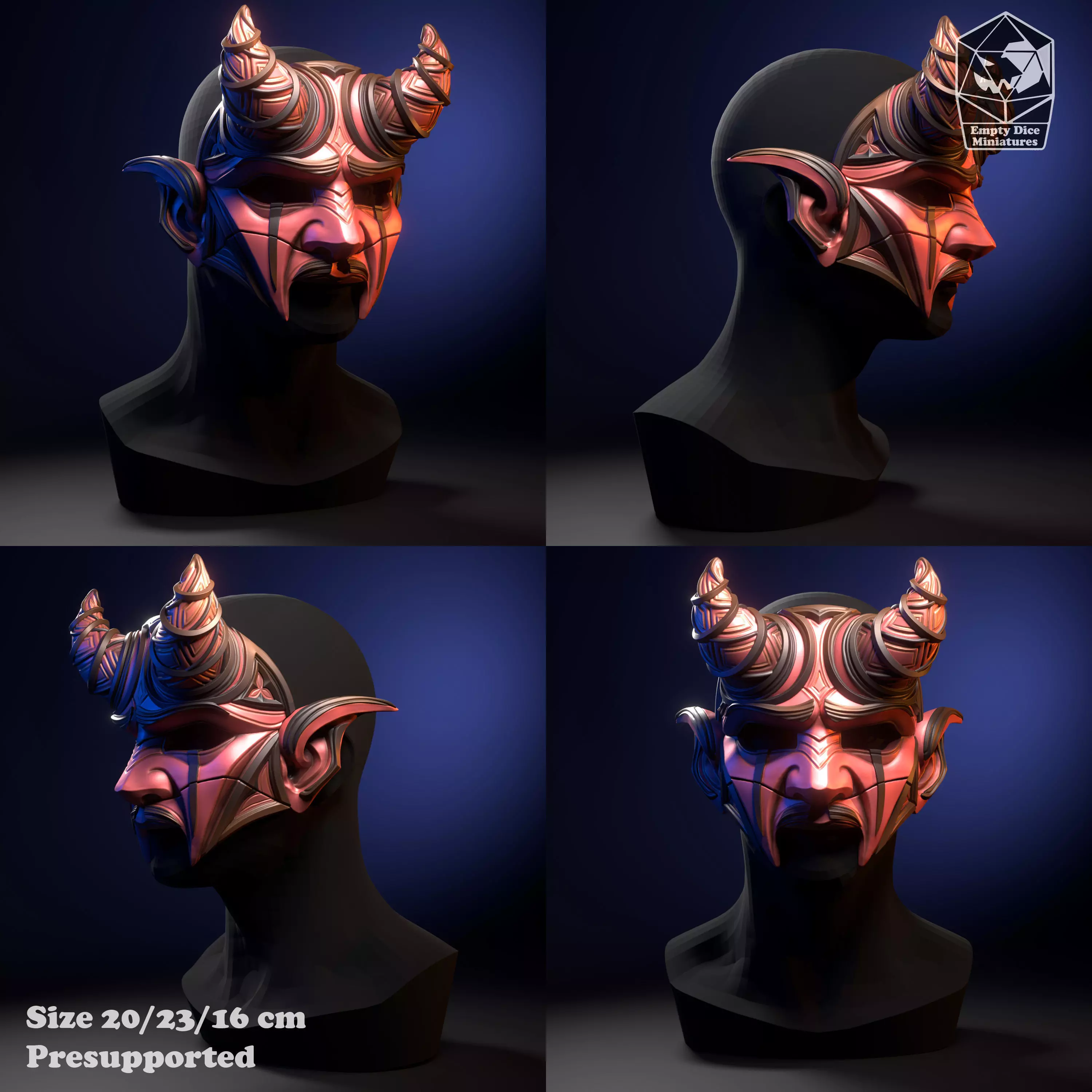 Tieflings masks 3D print model_4