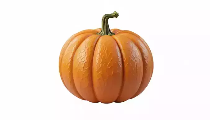 Stylized Low-Poly Pumpkin 3D Model Printable Low-poly 3D model