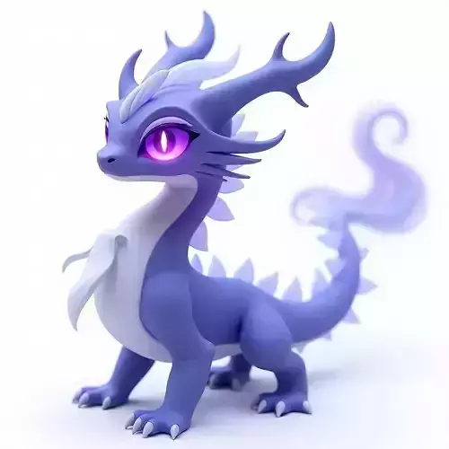 Seraphoom Azure Dragon Creature 3D Model Elegant Fantasy Beast Low-poly 3D model Seraphoom Azure Dragon Creature 3D Model Elegant Fantasy Beast Low-poly 3D model