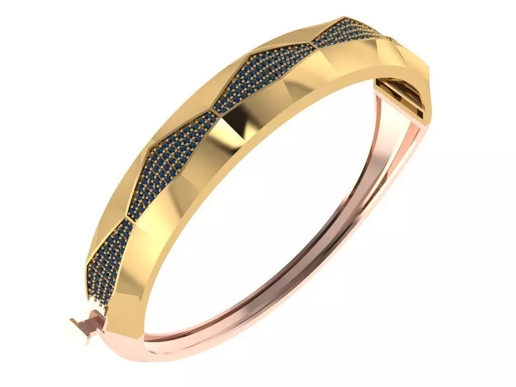 Custom Design Gold Bracelet 2 model 3D print model