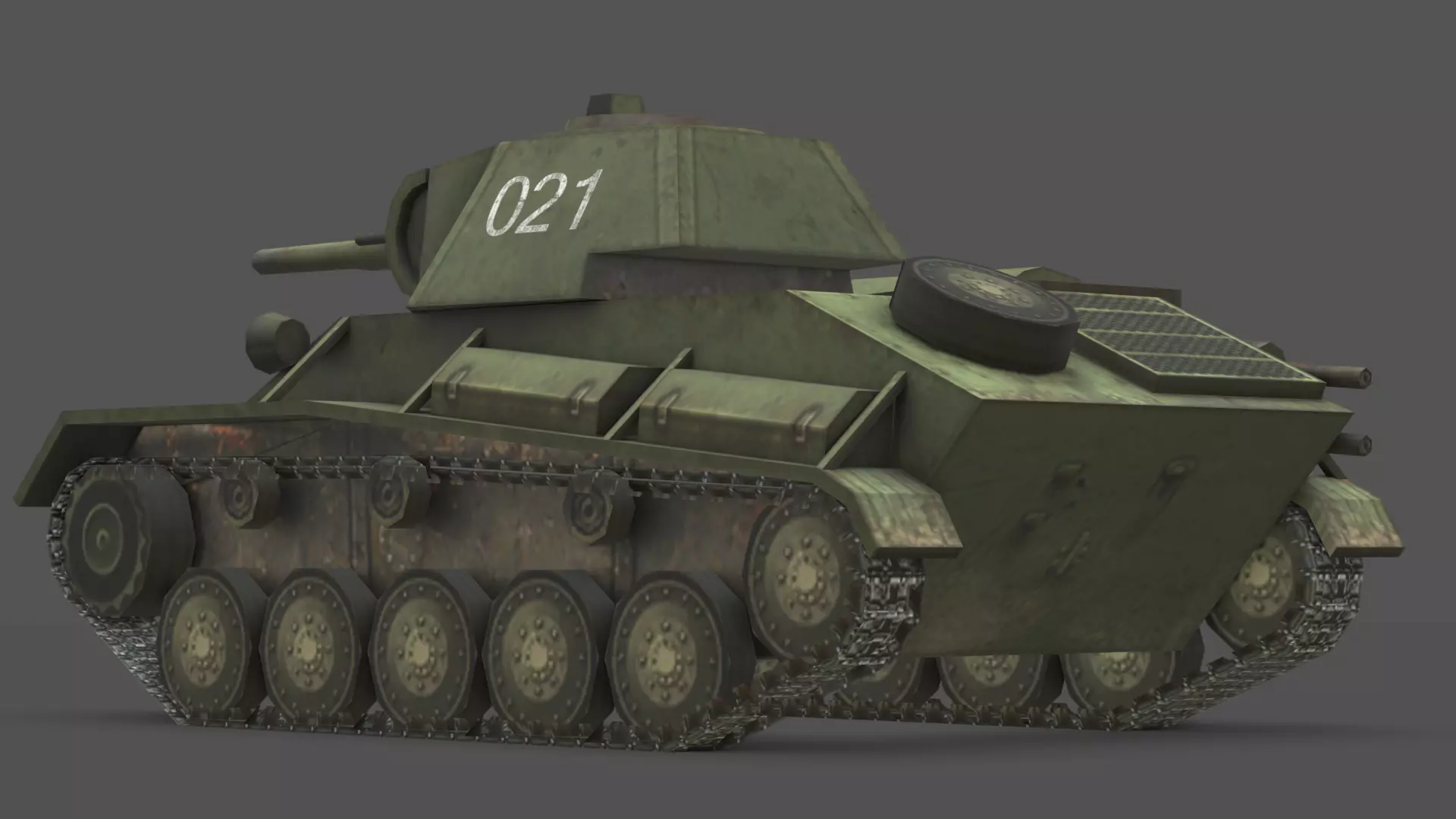  T-70 Light Tank 3D Model Low-poly 3D model_3