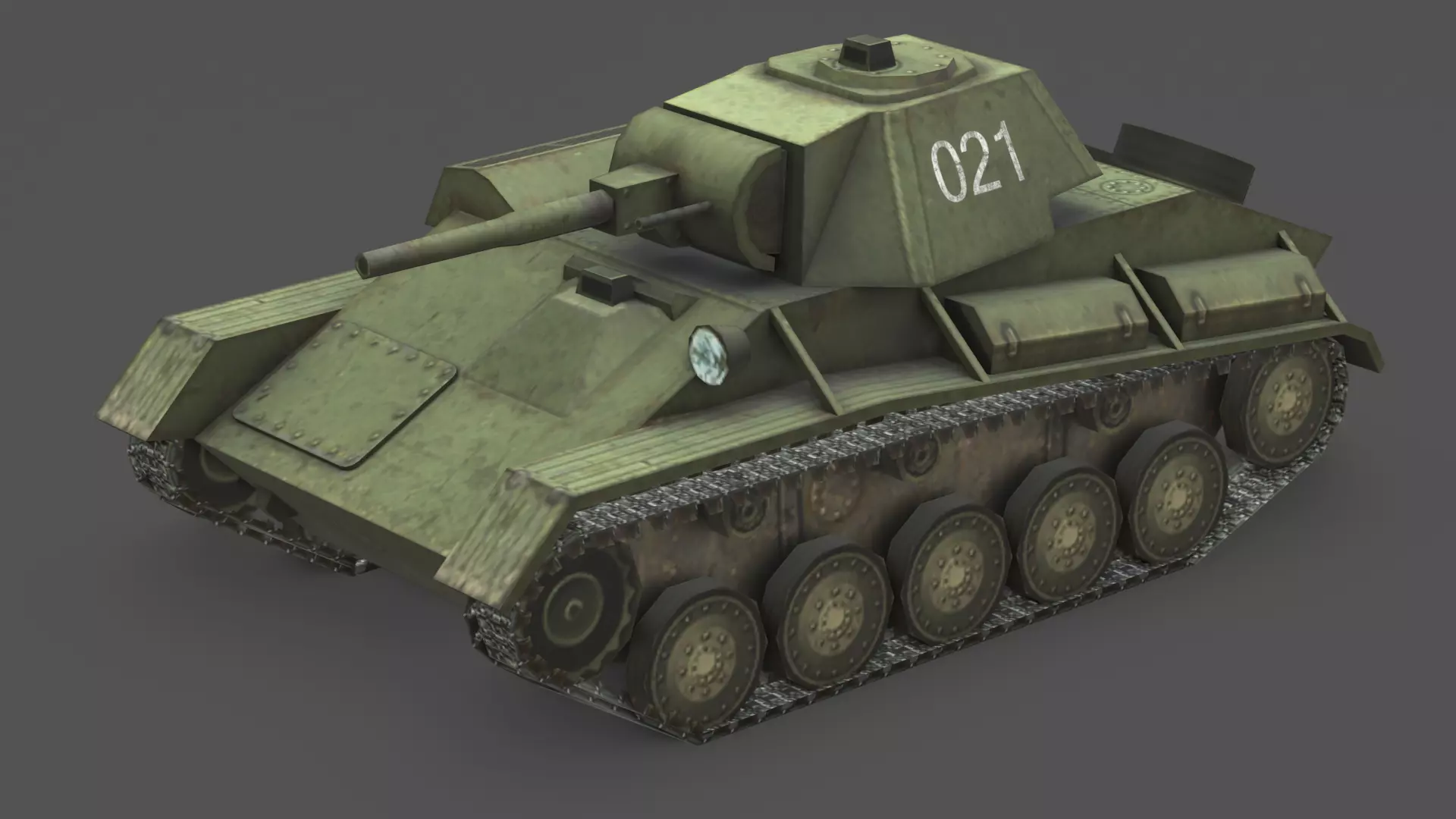  T-70 Light Tank 3D Model Low-poly 3D model_11