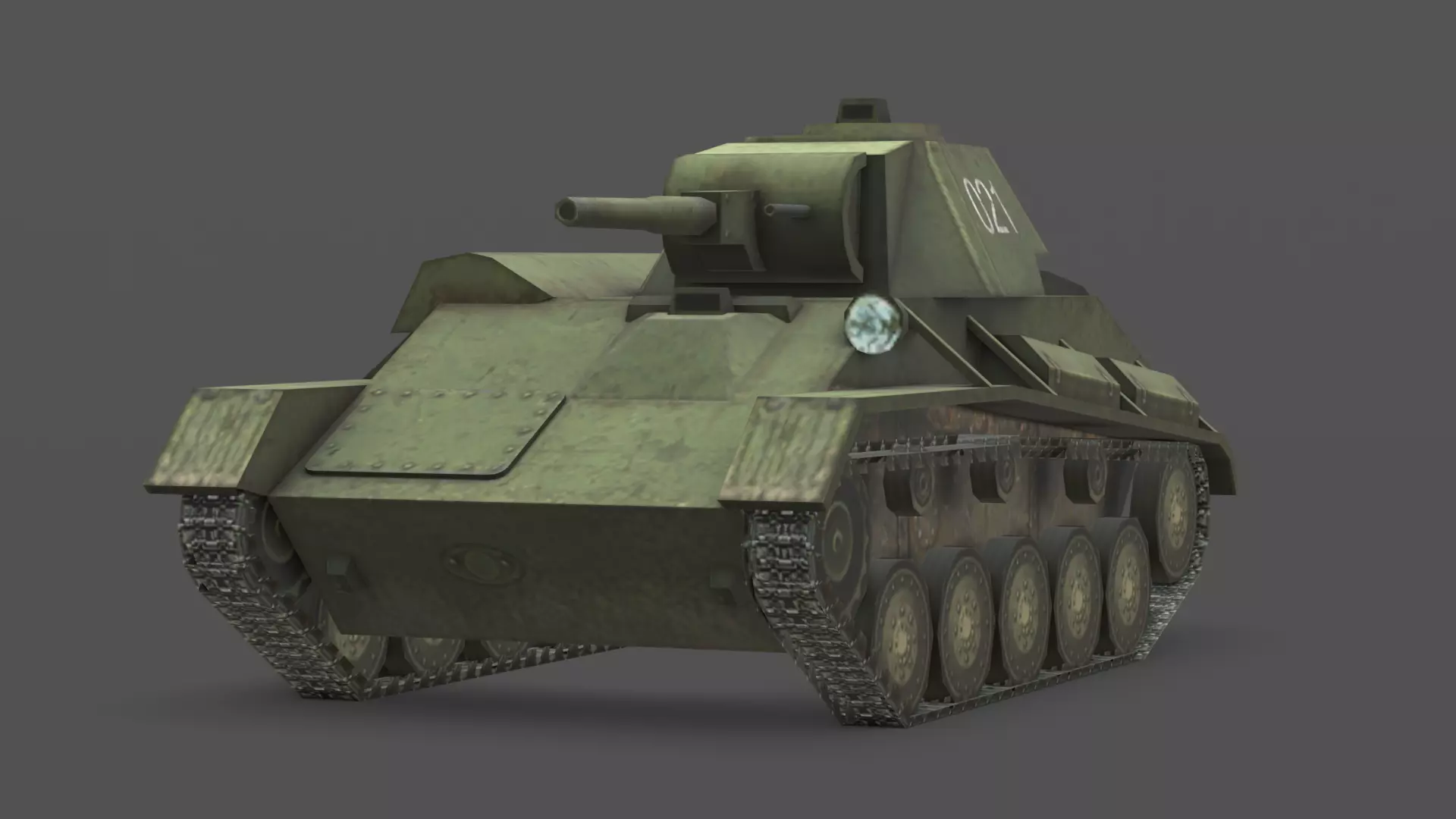  T-70 Light Tank 3D Model Low-poly 3D model_0