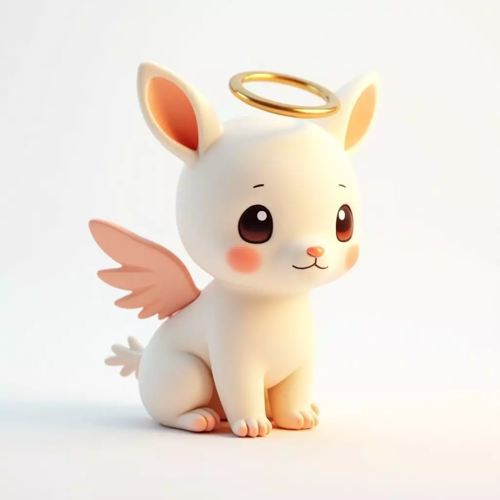 Seraphlet  Angel Creature 3D Model Heavenly Companion Low-poly 3D model_0