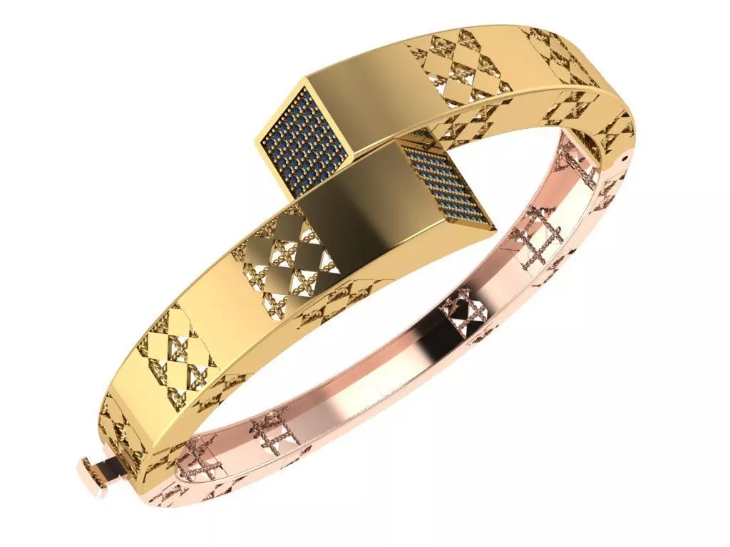 Custom Design Gold Bracelet 2 model 3D print model