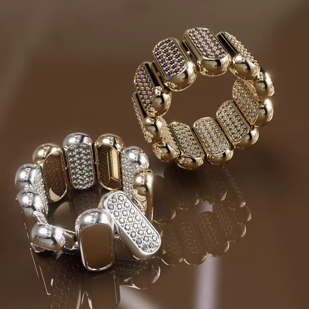  High Jewelry Ring with turnable function 3D print model_1