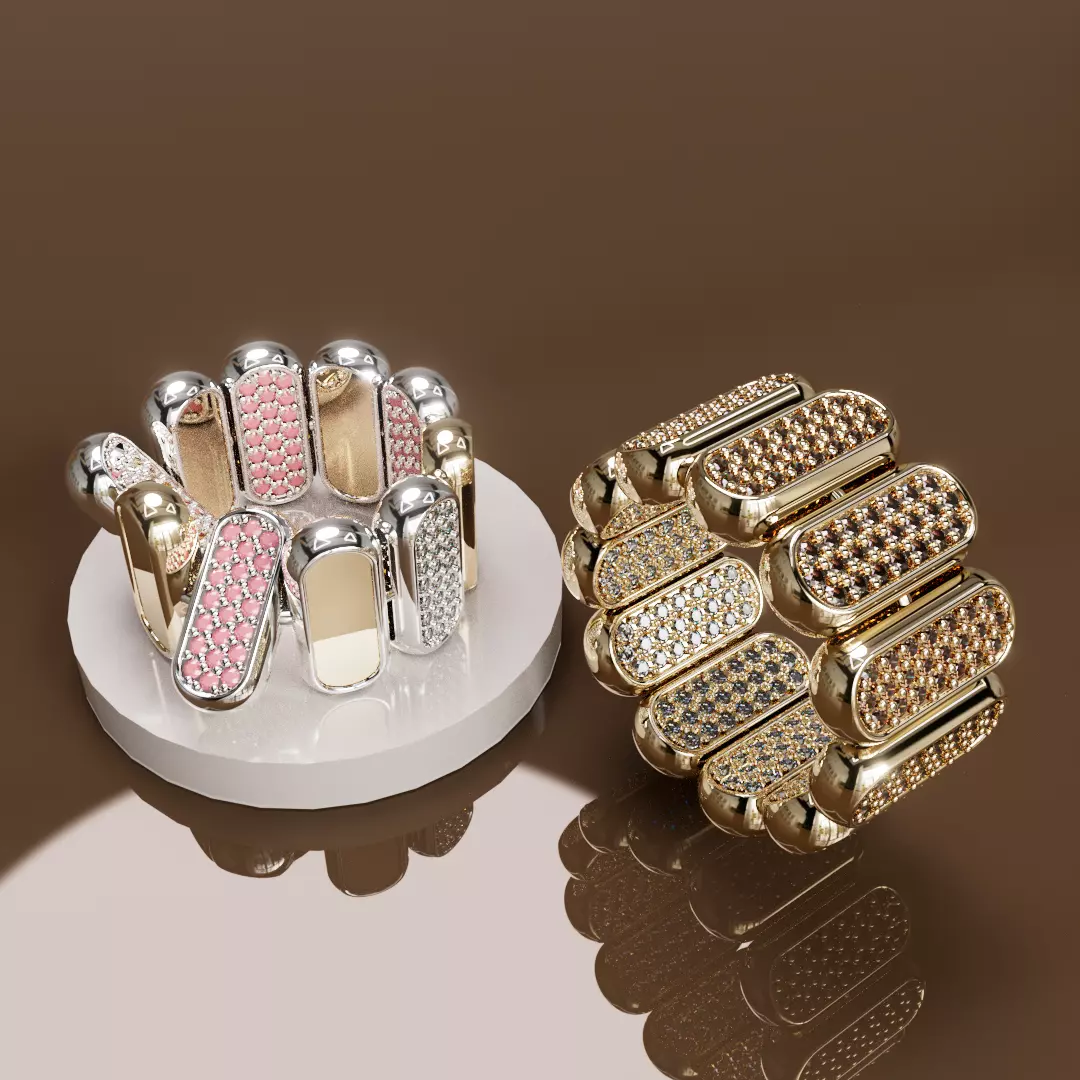  High Jewelry Ring with turnable function 3D print model_2