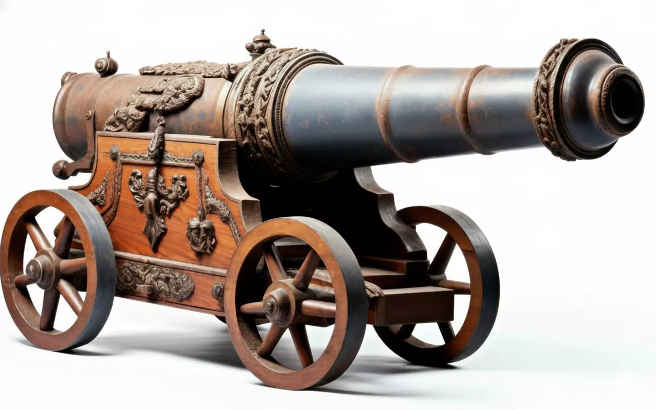 CATAPULT GUILLOTINE CANNON AND MEDIEVAL SOLDIER 3D model_1