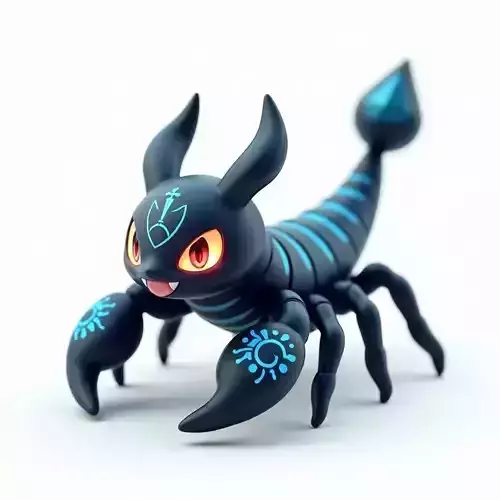 Noxpion Shadow Scorpion Creature 3D Model Dark Magic Collectible Low-poly 3D model Noxpion Shadow Scorpion Creature 3D Model Dark Magic Collectible Low-poly 3D model