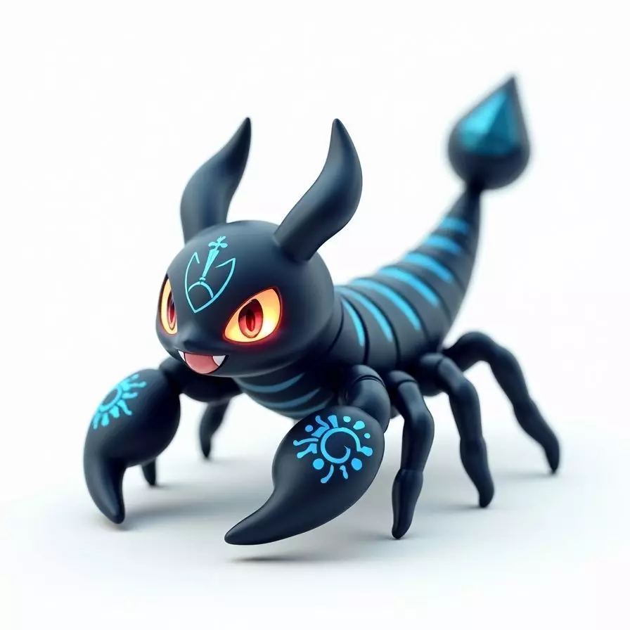 Noxpion Shadow Scorpion Creature 3D Model Dark Magic Collectible Low-poly 3D model_0