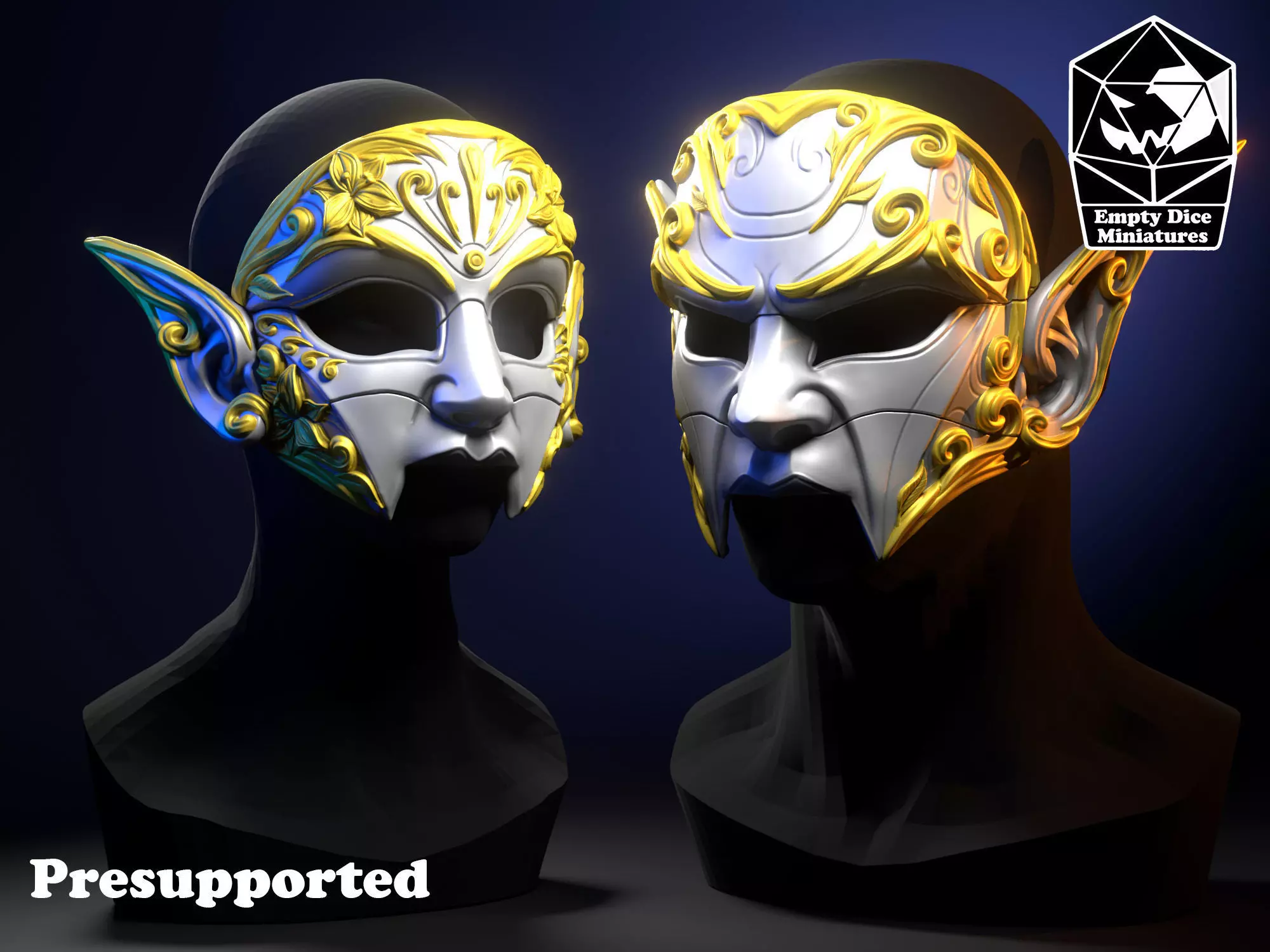 Elven Masks 3D print model_0
