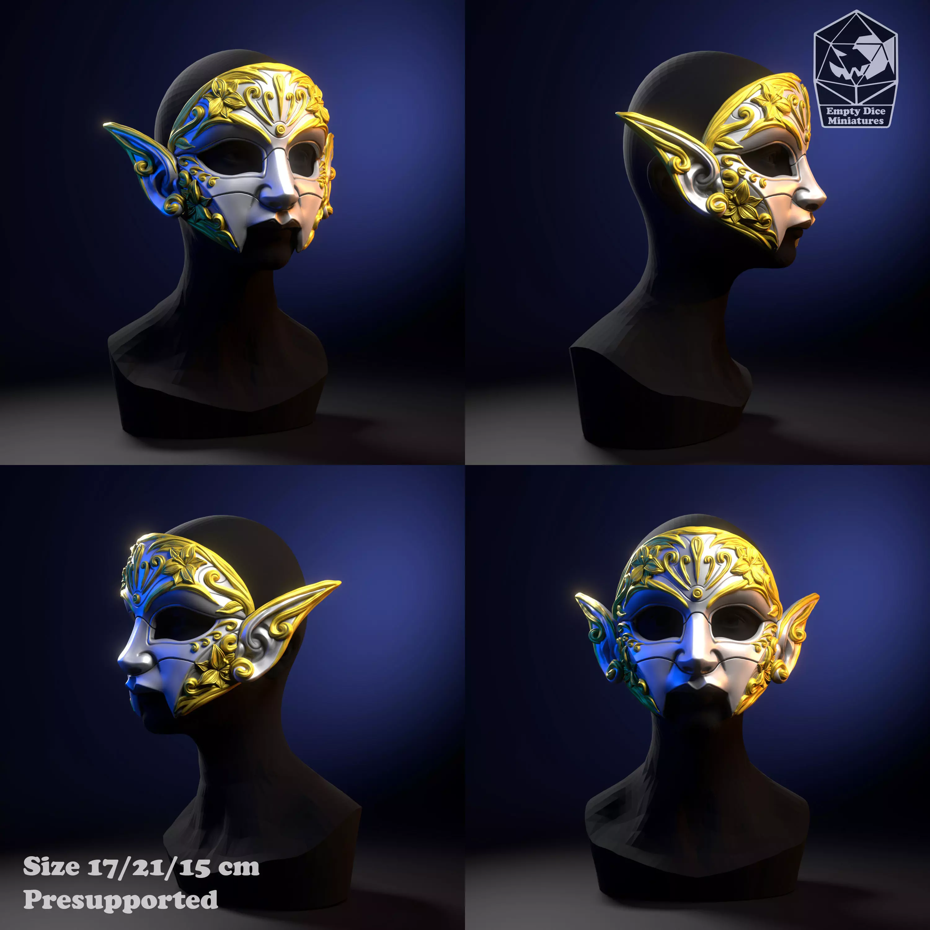 Elven Masks 3D print model_4