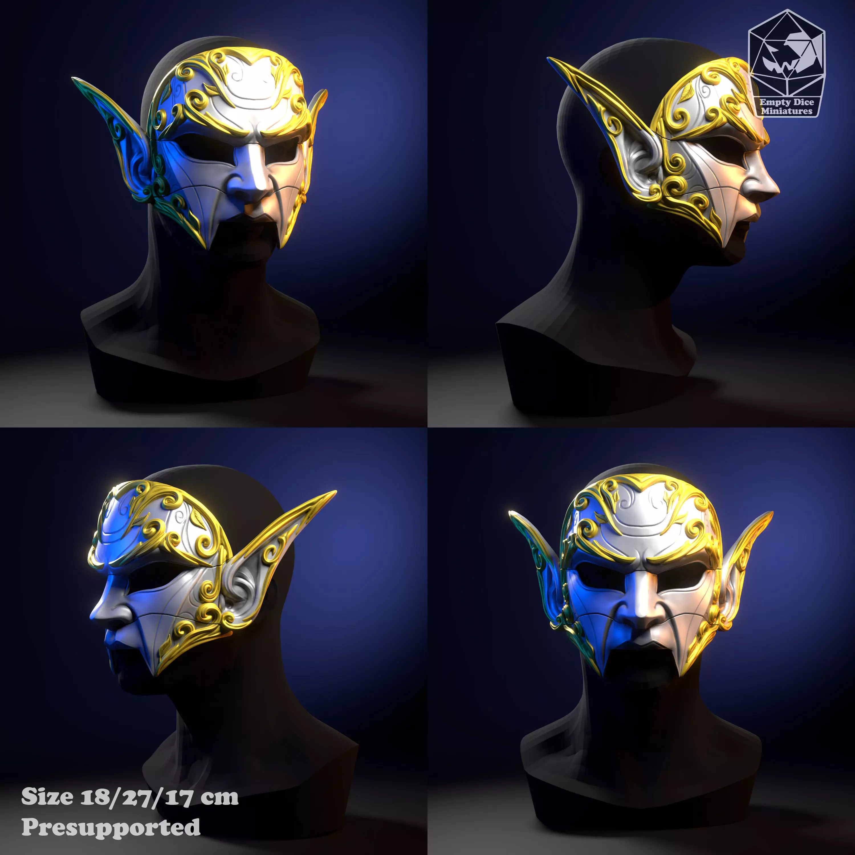 Elven Masks 3D print model_1
