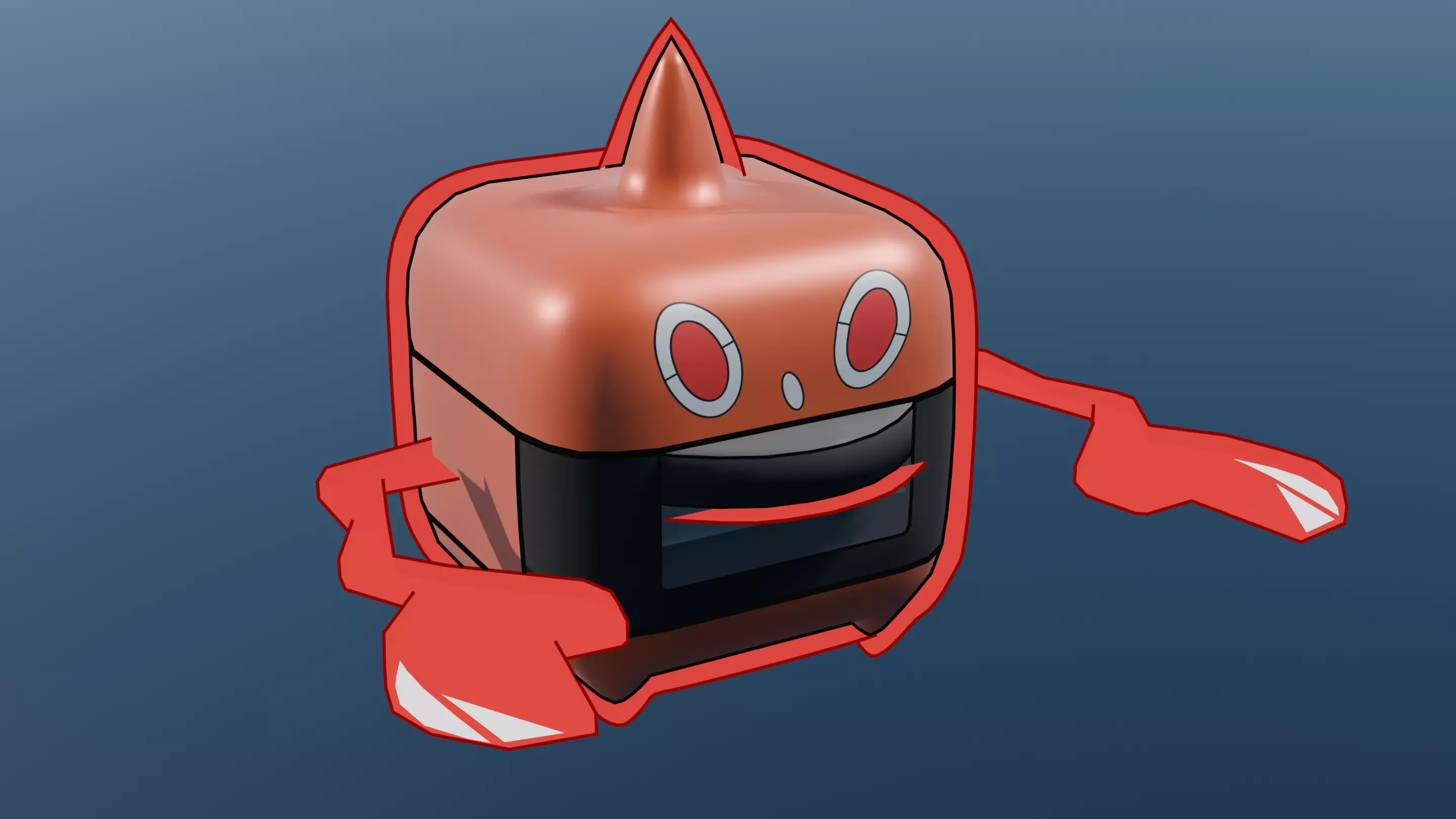 Pokemon Rotom Heat Form and Shiny version  Low-poly 3D model_1