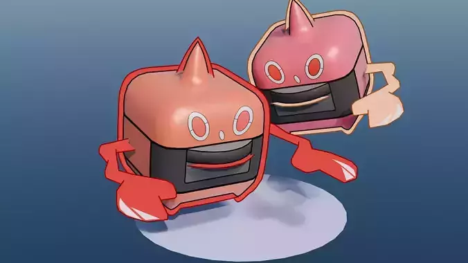 Pokemon Rotom Heat Form and Shiny version  Low-poly 3D model