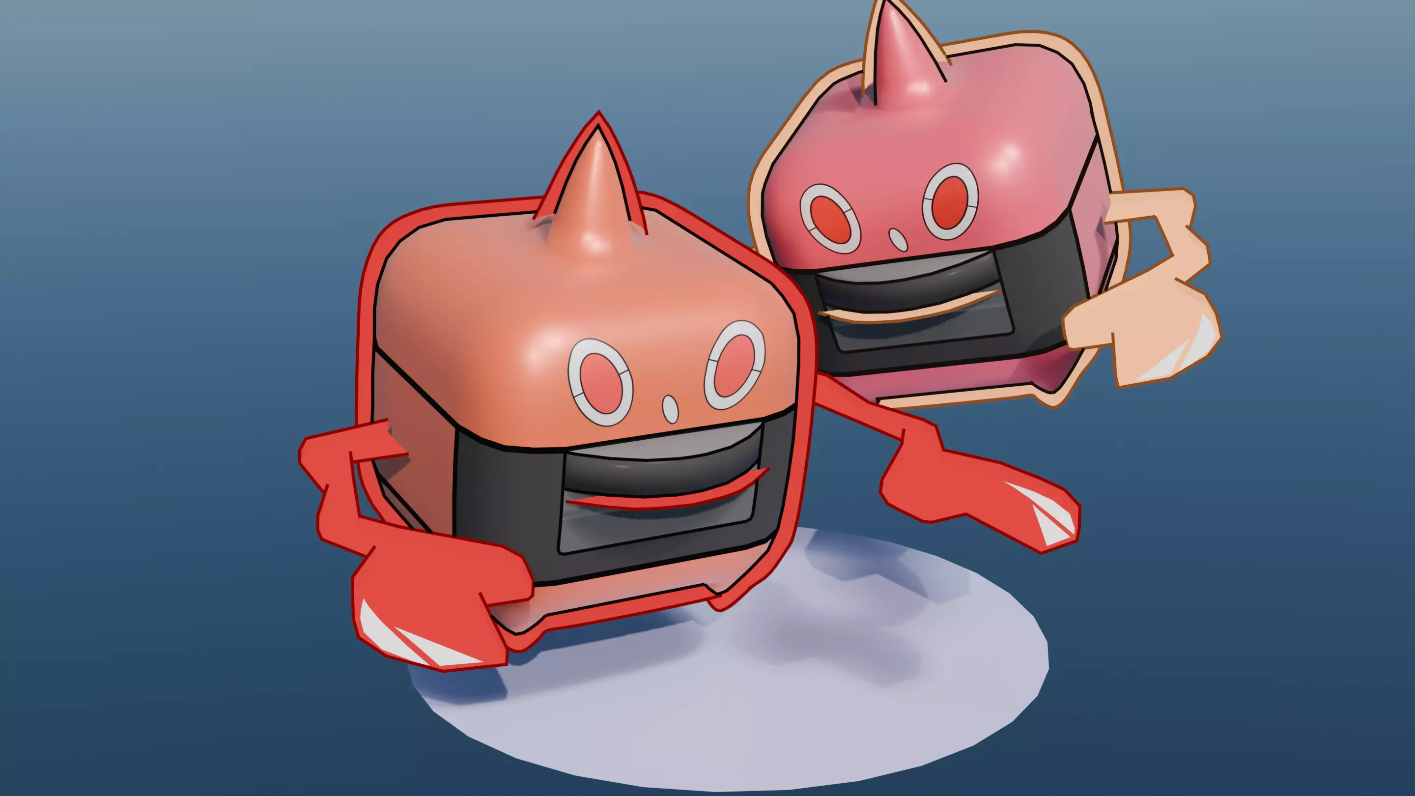 Pokemon Rotom Heat Form and Shiny version  Low-poly 3D model_0
