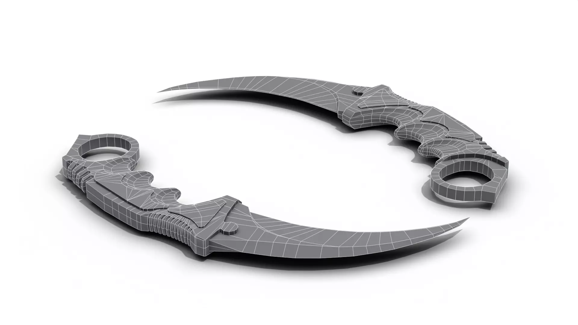 Karambit Knive Low-poly 3D model_8