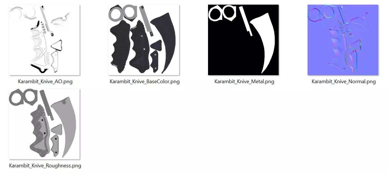 Karambit Knive Low-poly 3D model_5